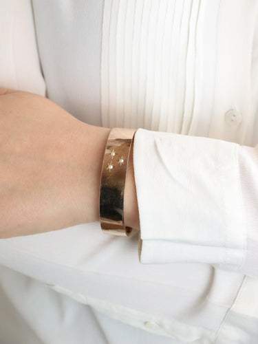 Bracelet Bracelet jonc maçonnique or rose perles fines 58 Facettes 1133.1