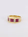 Bague 54 Bague vintage or jaune rubis calibrés diamants 58 Facettes 1073.8