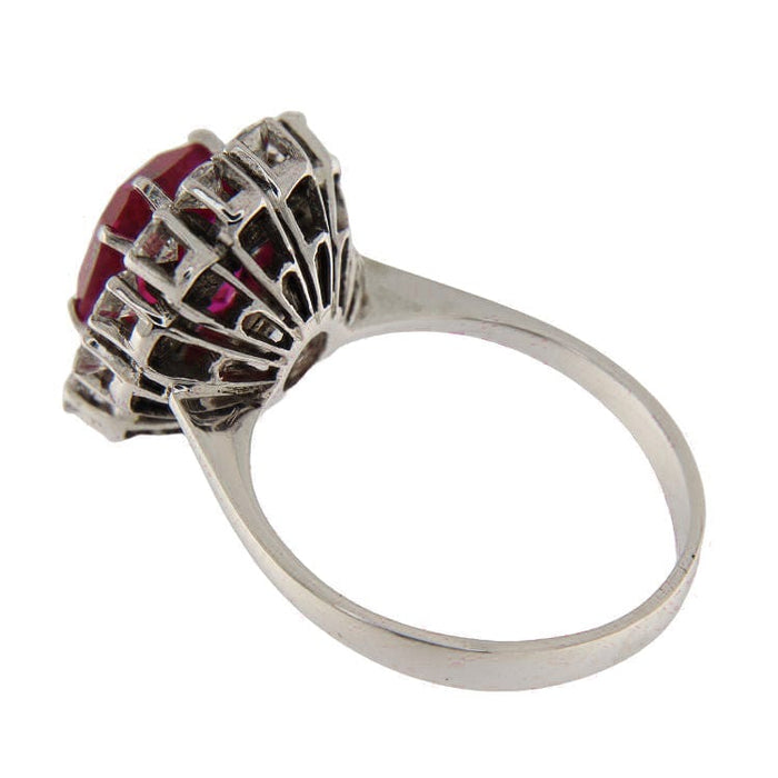 Bague 53.5 Bague rubis et diamants en or blanc 3,10 ct 58 Facettes G3673