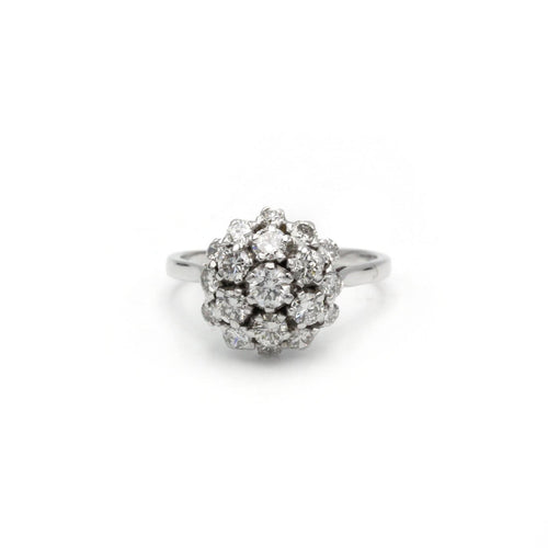 Dome Ring - White Gold & Diamonds 