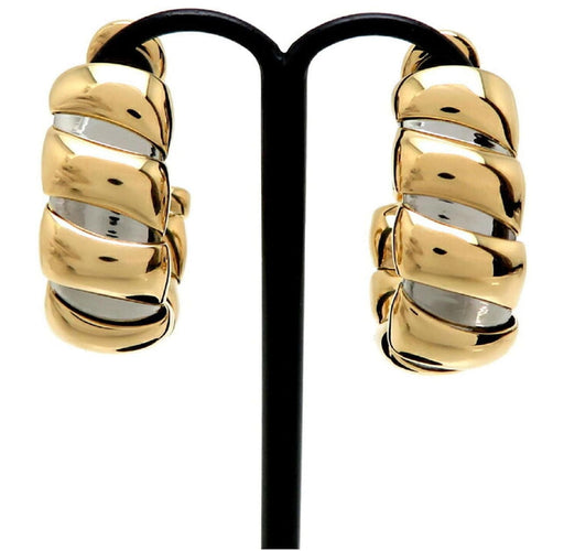 Bulgari Tubogas Gold Stainless Steel Hoop Earrings 58 Facettes