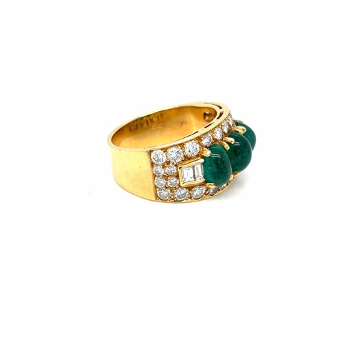 Bague BULGARi - Bague Trombino en or et diamants émeraude, années 1970 58 Facettes