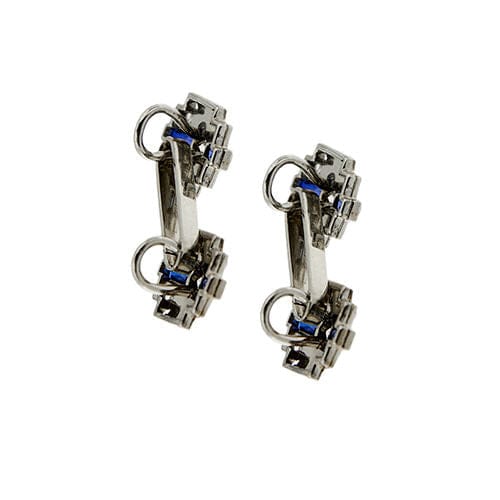 Boutons de manchette Boutons de manchette sertis de saphirs et de diamants 58 Facettes 39260