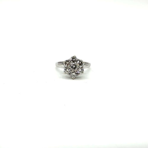 Bague Bague or blanc et diamants 58 Facettes