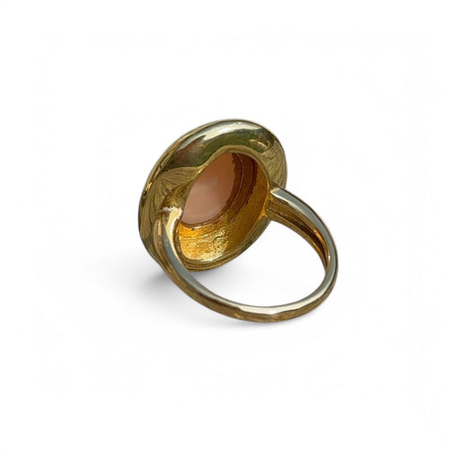 Bague 53 Bague Corail peau d'ange en or jaune 18 carats 58 Facettes 353