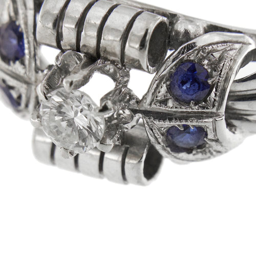 Bague 53 Bague avec saphirs et diamants 58 Facettes 30533