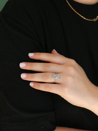 Bague 55 Bague plaque Art Déco diamants taille rose 58 Facettes J346