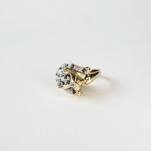 Bague 51 Bague Panthère or jaune et saphirs 58 Facettes