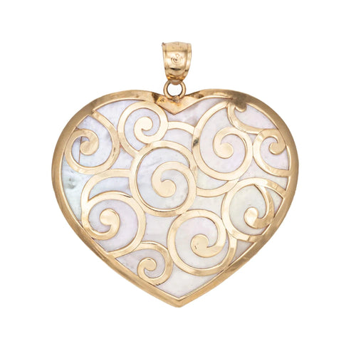 Pendentif Pendentif Grand Coeur Or Jaune Nacre 58 Facettes G12708