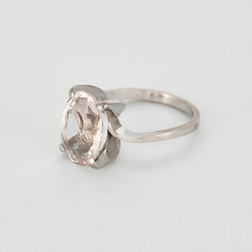 Bague 55,5 Bague cocktail or gris, quartz rose 58 Facettes COG0610