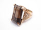 Bague 53 vintage bague sertie quartz fume rectangulaire or rose 58 Facettes 260595