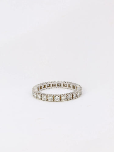 Bague 54 Alliance américaine en or blanc et diamants 1,15 ct 58 Facettes J58