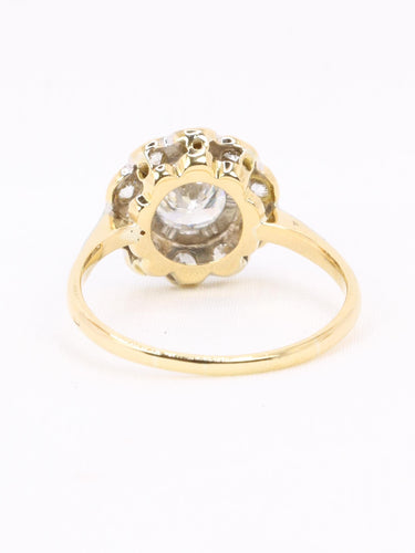 Bague 53 Bague marguerite or jaune diamant 0,8 carat 58 Facettes 1174.8