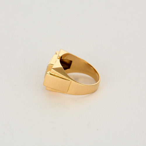 Bague 54 Bague Tank or jaune et diamant 58 Facettes TOU1275