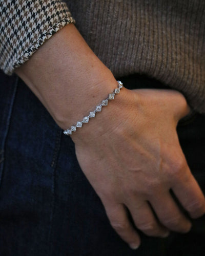 Rivière-armbånd i hvitt gull og diamanter