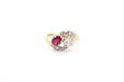 Bague 56.5 Bague Toi et Moi or jaune diamants rubis 58 Facettes 26014-26259