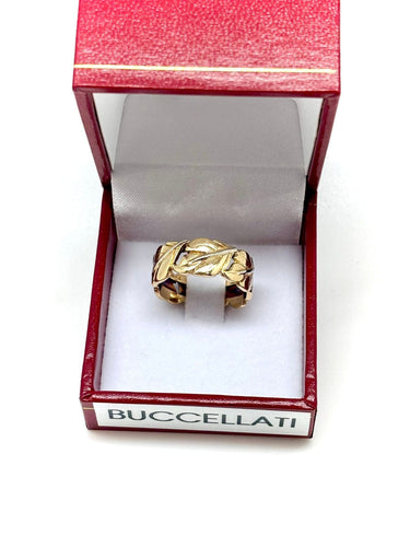 Bague 56 BUCCELLATI - Bague deux ors motif feuilles de chêne 58 Facettes M9292