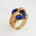 Bague 70s lapis lazuli anneau ovale vintage 18k jaune or sz 6.75 bijoux bien successoral 58 Facettes G13413