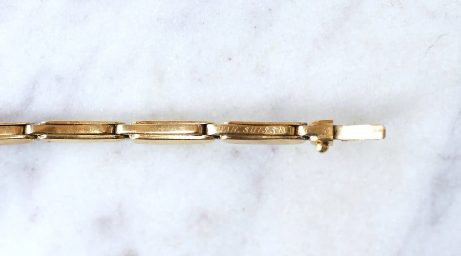 Bracelet Bracelet Art Déco perles et diamants sur or et platine 58 Facettes