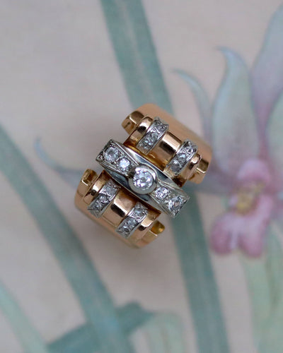 Bague 54 Bague Tank Or et Diamants 58 Facettes A11195