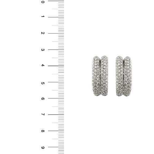 Boucles d'oreilles Boucles d'oreilles en or blanc avec diamants 58 Facettes 37833
