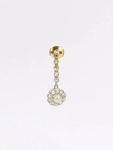Boucles d'oreilles Boucles d'oreilles pendantes Belle Epoque diamants perles 58 Facettes J257B