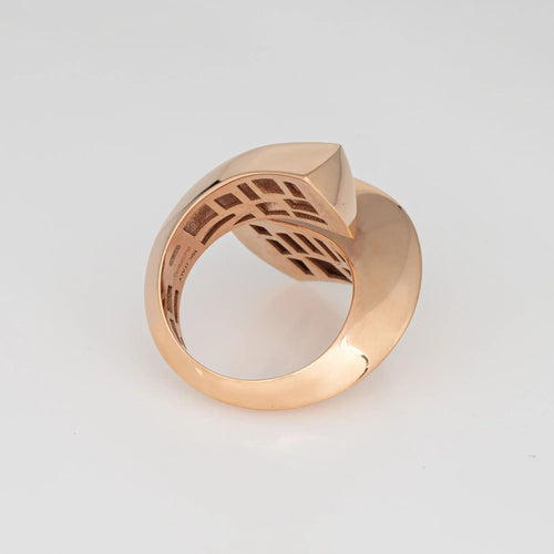Bague 52 Bague sculpturale Bypass Estate 18k Or Rose Large Cocktail Band Bijoux 58 Facettes G13737