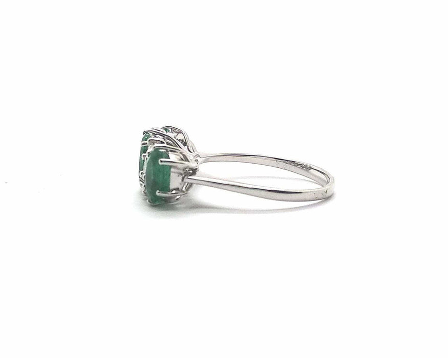 Emerald and diamond rings