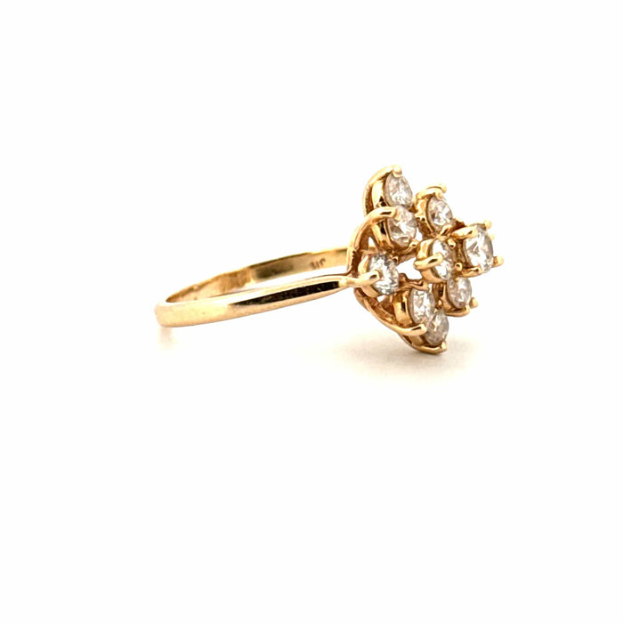 Bague 56 Bague fleur or jaune et diamants 58 Facettes 101-GS19822-6