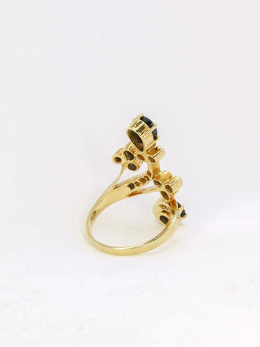 Bague 51 Bague arabesque or diamants saphirs 58 Facettes J152