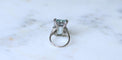 Bague 53 Bague Cocktail Art Déco platine, aigue-marine & diamants 58 Facettes
