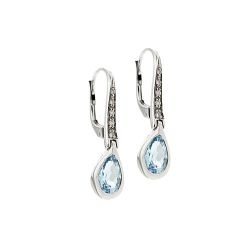 Boucles d'oreilles Boucles d'oreilles en aigue-marine et diamants 58 Facettes 29435
