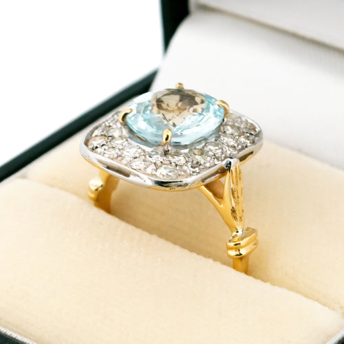 Bague 54.5 Bague entourage diamant aigue-marine 58 Facettes 3A835F118F3E4E7EA32FBF94D769BE53