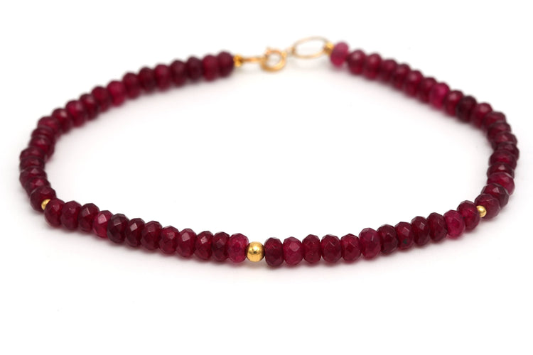 Bracelet Bracelet contemporain en or jaune serti de rubis 58 Facettes B587