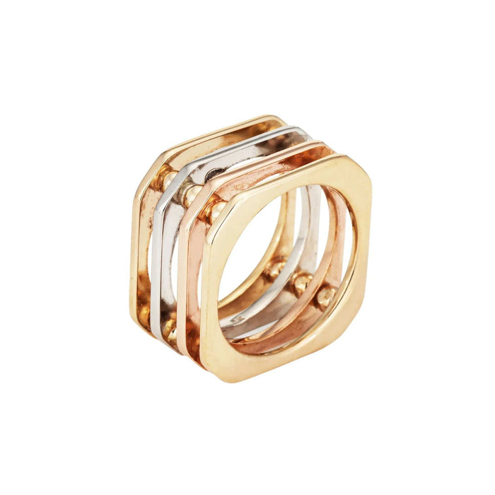 Bague 52 Bague trois ors Square Gate 58 Facettes G13697