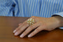 Tweedehands ring met cultured parels en diamanten 