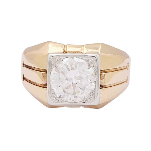 Bague 58 Bague chevalière or, diamant. 58 Facettes 34018