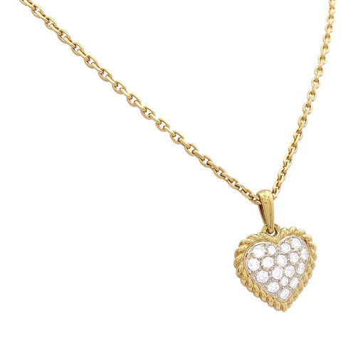 Pendentif Pendentif vintage Van Cleef & Arpels, "Coeur", or jaune, diamants. 58 Facettes 33777