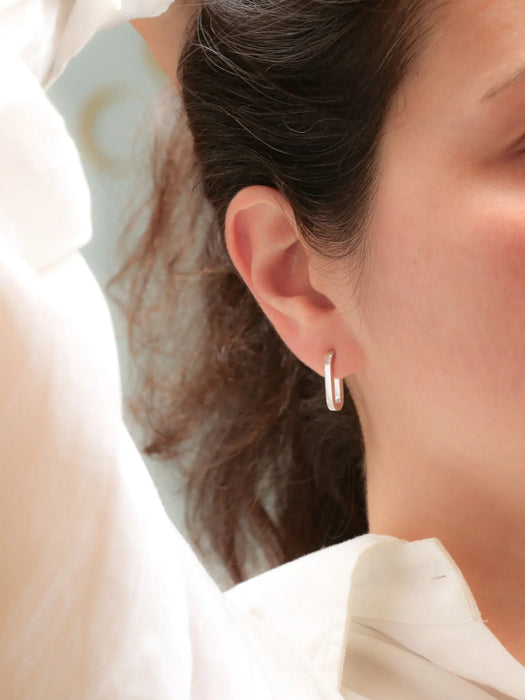 DINH VAN - Maillons Van white gold hoop earrings