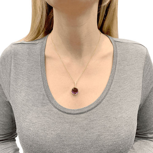 Collier Collier Bulgari, "Parentesi Cocktail", or rose, améthyste, diamants. 58 Facettes 34131