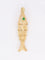 Pendentif charms vintage poisson articulé or jaune chrysoprase 58 Facettes 1099.19