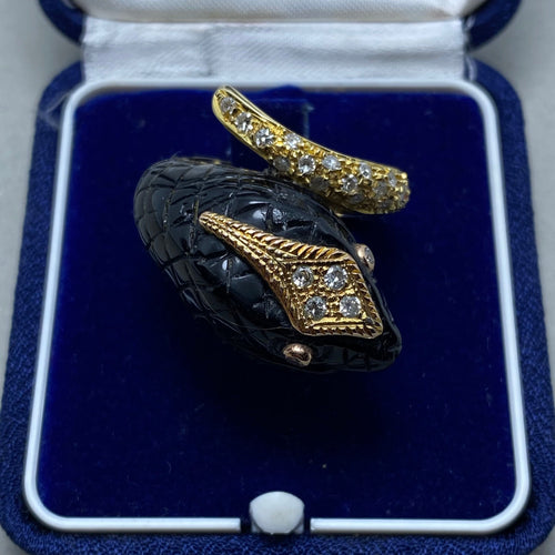 Bague 57 Bague en or diamants onyx 58 Facettes