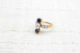 Bague 53 Bague 1900 Or jaune Platine Diamant Saphirs 58 Facettes 23604