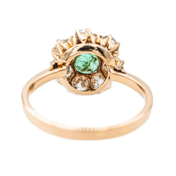 Ring Daisy Emerald Rose Gold