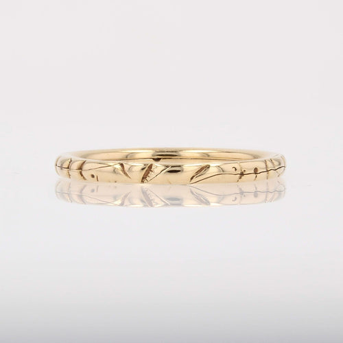 Bague 54 Alliance double or jaune ciselé 58 Facettes 25-145