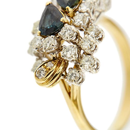 Bague Bague deux ors avec saphirs et diamants 58 Facettes 37834