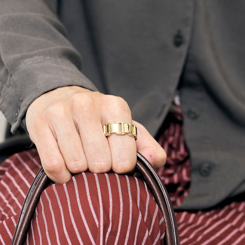 Bague 61 Bague souple or jaune 58 Facettes EL001