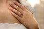 Bague 53 Bague Or blanc Tourmaline poire Diamants 58 Facettes 23351