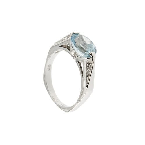 Bague Bague avec aigue-marine et diamants 58 Facettes 32455