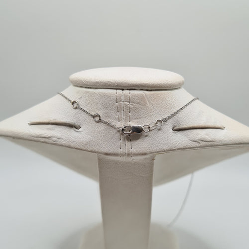 Collier Collier or blanc 18 carats sertie d’un diamant rond et halo diamants naturels 58 Facettes